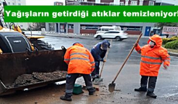 Yağışların getirdiği atıklar temizleniyor!