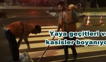Yaya geçitleri ve kasisler boyanıyor!