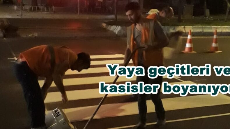 Yaya geçitleri ve kasisler boyanıyor!