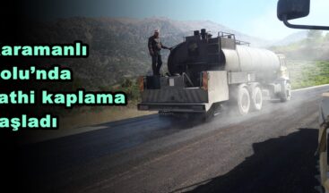 Karamanlı Yolu’nda sathi kaplama başladı!