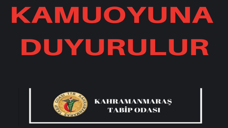 Kahramanmaraş Tabip Odasından Aşı Çalışması Kamuoyu Duyurusu!