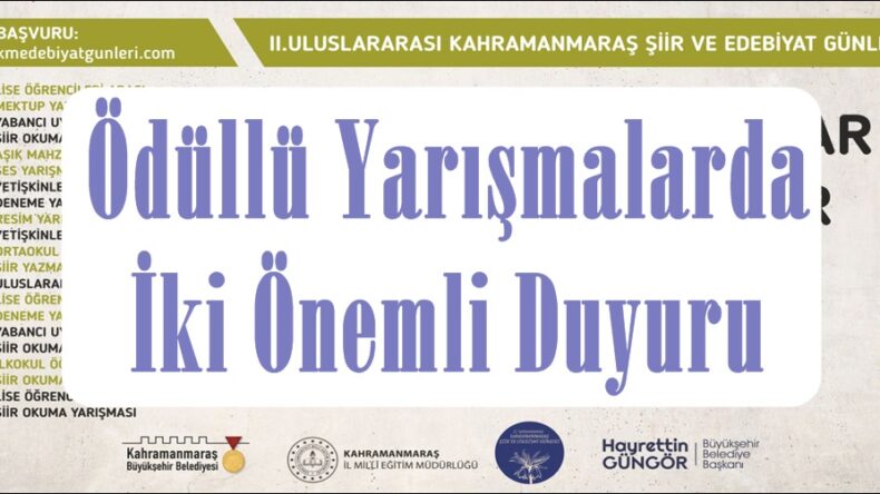 Ödüllü Yarışmalarda İki Önemli Duyuru!