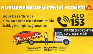 Büyükşehir’den Ücretsiz Çekici Hizmeti!