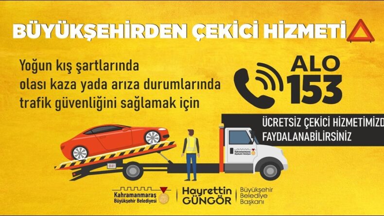 Büyükşehir’den Ücretsiz Çekici Hizmeti!
