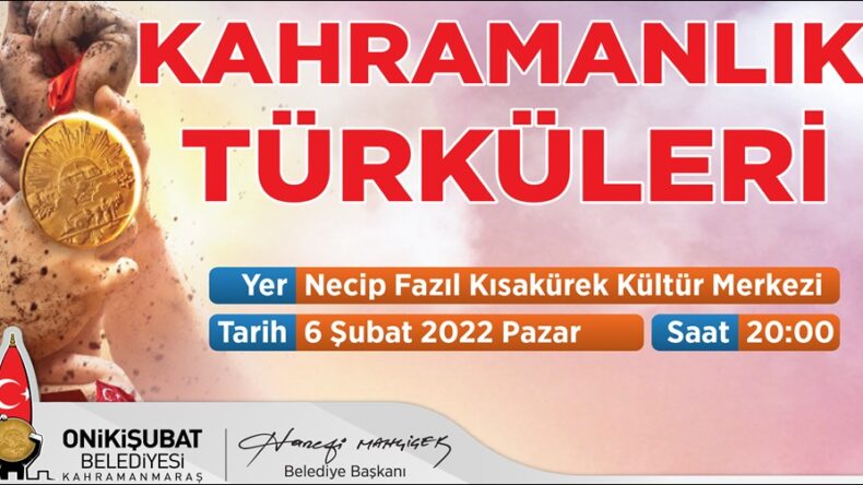 Onikişubat Belediyesi Türk Müziği Topluluğu Konserine Davet.