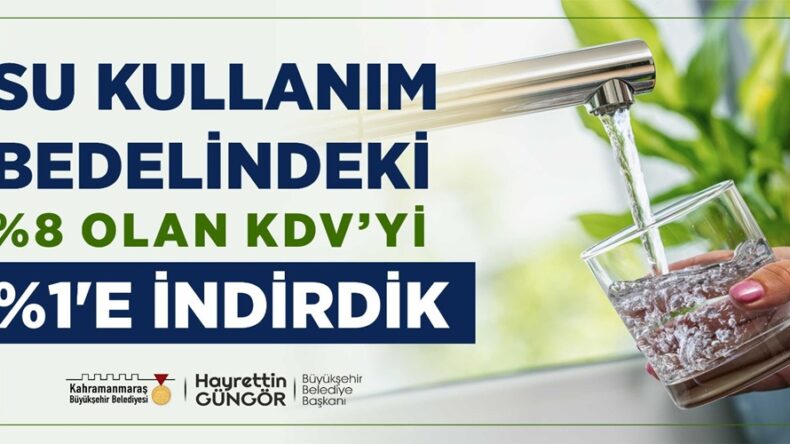 Büyükşehir’den Su Tüketim Bedelinde KDV İndirimi.