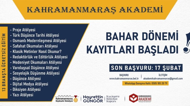 Kahramanmaraş Akademi Kayıtları Başladı