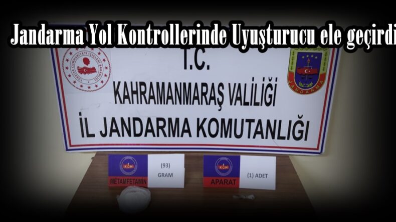 Jandarma Yol Kontrollerinde Uyuşturucu ele geçirdi.