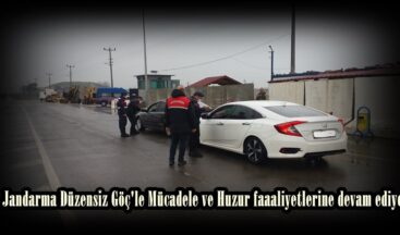 Jandarma Düzensiz Göç’le Mücadele ve Huzur faaaliyetlerine devam ediyor.