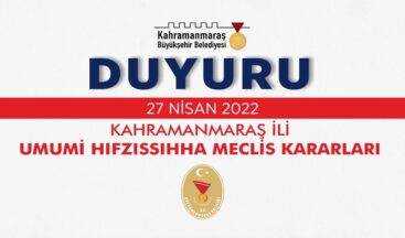 İl Umumi Hıfzıssıhha Meclis Kararı Yayınlandı.