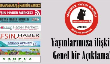 YAYINLARIMIZA İLİŞKİN GENEL BİR AÇIKLAMA!