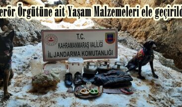 Terör Örgütüne ait Yaşam Malzemeleri ele geçirildi.