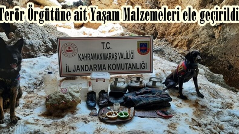 Terör Örgütüne ait Yaşam Malzemeleri ele geçirildi.