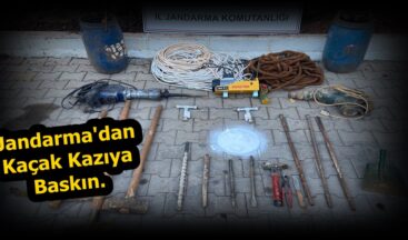 Jandarma’dan Kaçak Kazıya Baskın.