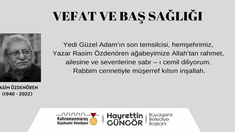 Başkan Güngör’den Yazar Özdenören İçin Taziye Mesajı.