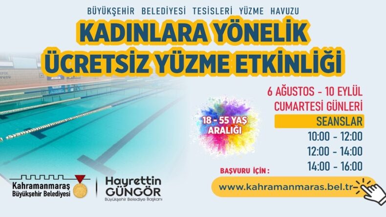 Büyükşehir’den Kadınlar İçin Ücretsiz Yüzme Etkinliği.
