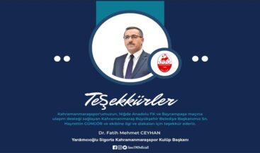 Kahramanmaraşspor’dan Başkan Güngör’e Destek Teşekkürü.