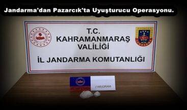 Jandarma’dan Pazarcık’ta Uyuşturucu Operasyonu.