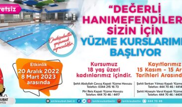 Onikişubat Belediyesi’nden kadınlara özel yüzme kursu.