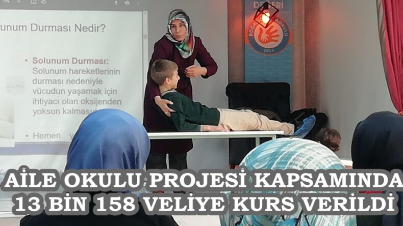 AİLE OKULU PROJESİ KAPSAMINDA 13 BİN 158 VELİYE KURS VERİLDİ.