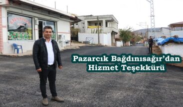 Pazarcık Bağdınısağır’dan Hizmet Teşekkürü.