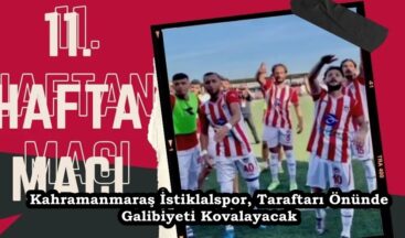 Kahramanmaraş İstiklalspor, Taraftarı Önünde Galibiyeti Kovalayacak.