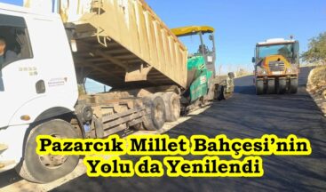 Pazarcık Millet Bahçesi’nin Yolu da Yenilendi.