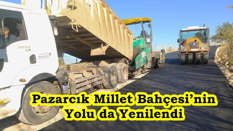 Pazarcık Millet Bahçesi’nin Yolu da Yenilendi.