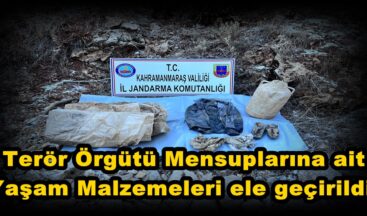 Terör Örgütü Mensuplarına ait Yaşam Malzemeleri ele geçirildi.
