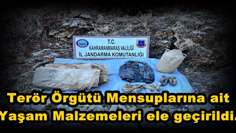 Terör Örgütü Mensuplarına ait Yaşam Malzemeleri ele geçirildi.