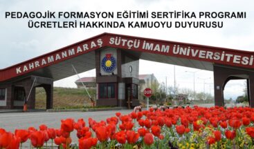 PEDAGOJİK FORMASYON EĞİTİMİ SERTİFİKA PROGRAMI ÜCRETLERİ HAKKINDA KAMUOYU DUYURUSU.