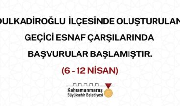 Dulkadiroğlu’nda Oluşturulan Geçici Çarşılara Başvurular Başladı!.