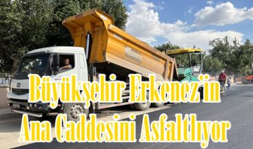 Büyükşehir Erkenez’in Ana Caddesini Asfaltlıyor.