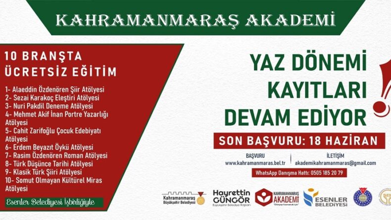 Kahramanmaraş Akademi’de Yeni Dönem Kayıtları Devam Ediyor.