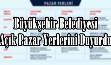 Büyükşehir Belediyesi Açık Pazar Yerlerini Duyurdu.