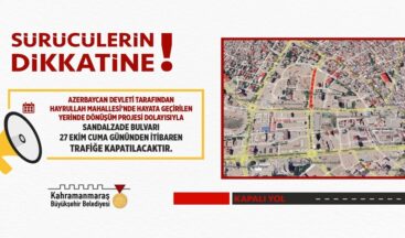 Sandalzade Bulvarı Trafiğe Kapatılıyor!