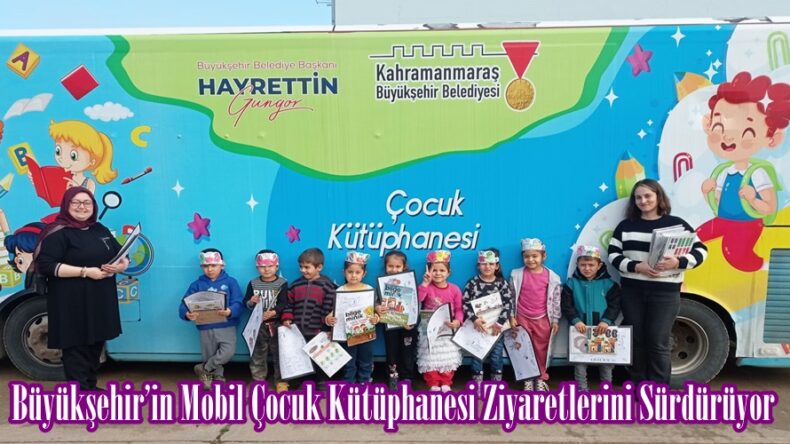 Büyükşehir’in Mobil Çocuk Kütüphanesi Ziyaretlerini Sürdürüyor.
