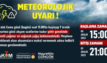 Şehir Genelinde Kuvvetli Yağış Uyarısı!