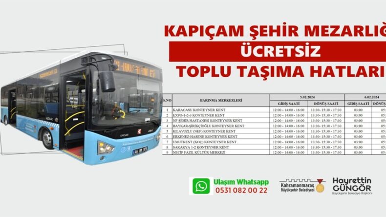 Büyükşehir, Kapıçam Mezarlığı İçin Ücretsiz Seferleri Duyurdu.