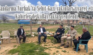 Jandarma Nurhak’ta Şehit-Gazi yakınları ziyaret etti. Kabirler de ki Bayraklar yenilendi.