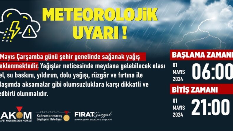 Vatandaşlar Sağanak Yağışa Karşı Uyarıldı!