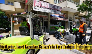 Büyükşehir, İsmet Karaokur Bulvarı’nda Yaya Trafiğini İyileştiriyor.