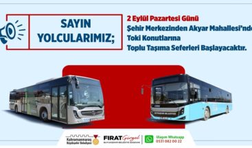 Akyar TOKİ Konutlarına Yeni Toplu Taşıma Hattı Hizmete Başlıyor!.