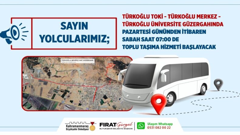 Büyükşehir’den Türkoğlu’na Yeni Toplu Taşıma Hattı.