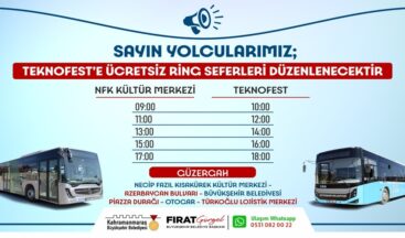Büyükşehir’den TEKNOFEST’e Ücretsiz Ring Seferi.