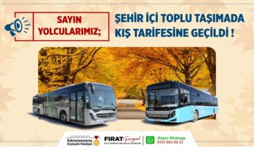 Toplu Taşımada Kış Tarifesine Geçildi!