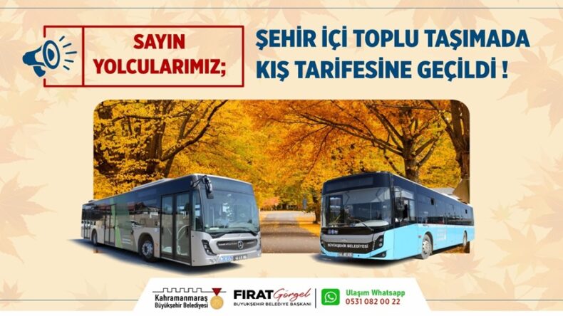 Toplu Taşımada Kış Tarifesine Geçildi!