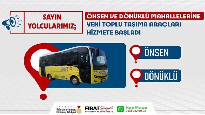 Önsen ve Dönüklü’ye Yeni Toplu Taşıma Araçları Hizmete Başladı!.