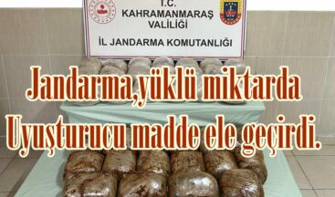 Jandarma,yüklü miktarda Uyuşturucu madde ele geçirdi.