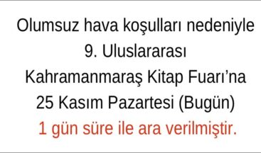 Kitap Fuarı’na 1 Gün Ara Verildi.